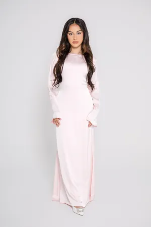 ‘ZIYA’ Satin Slip On - Baby Pink