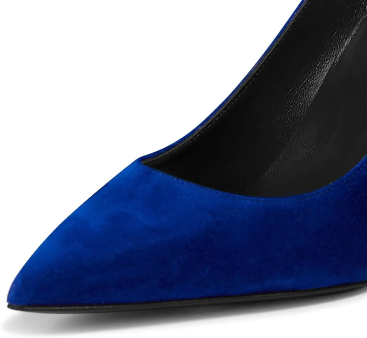 Zszszsu Women's Pointed Toe Slip On Pumps Special High Cone Heels Slip On Basic Shoes for Dress Formal Party Business Daily Work Size 4-16 US