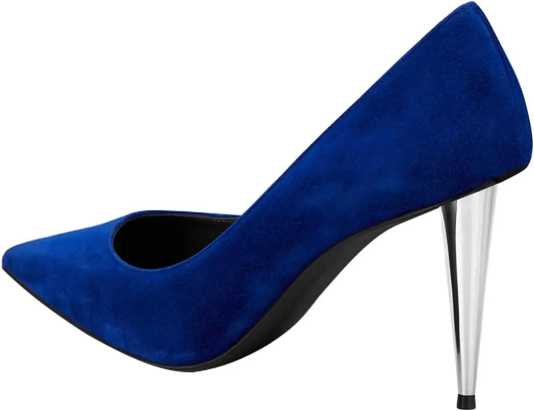 Zszszsu Women's Pointed Toe Slip On Pumps Special High Cone Heels Slip On Basic Shoes for Dress Formal Party Business Daily Work Size 4-16 US