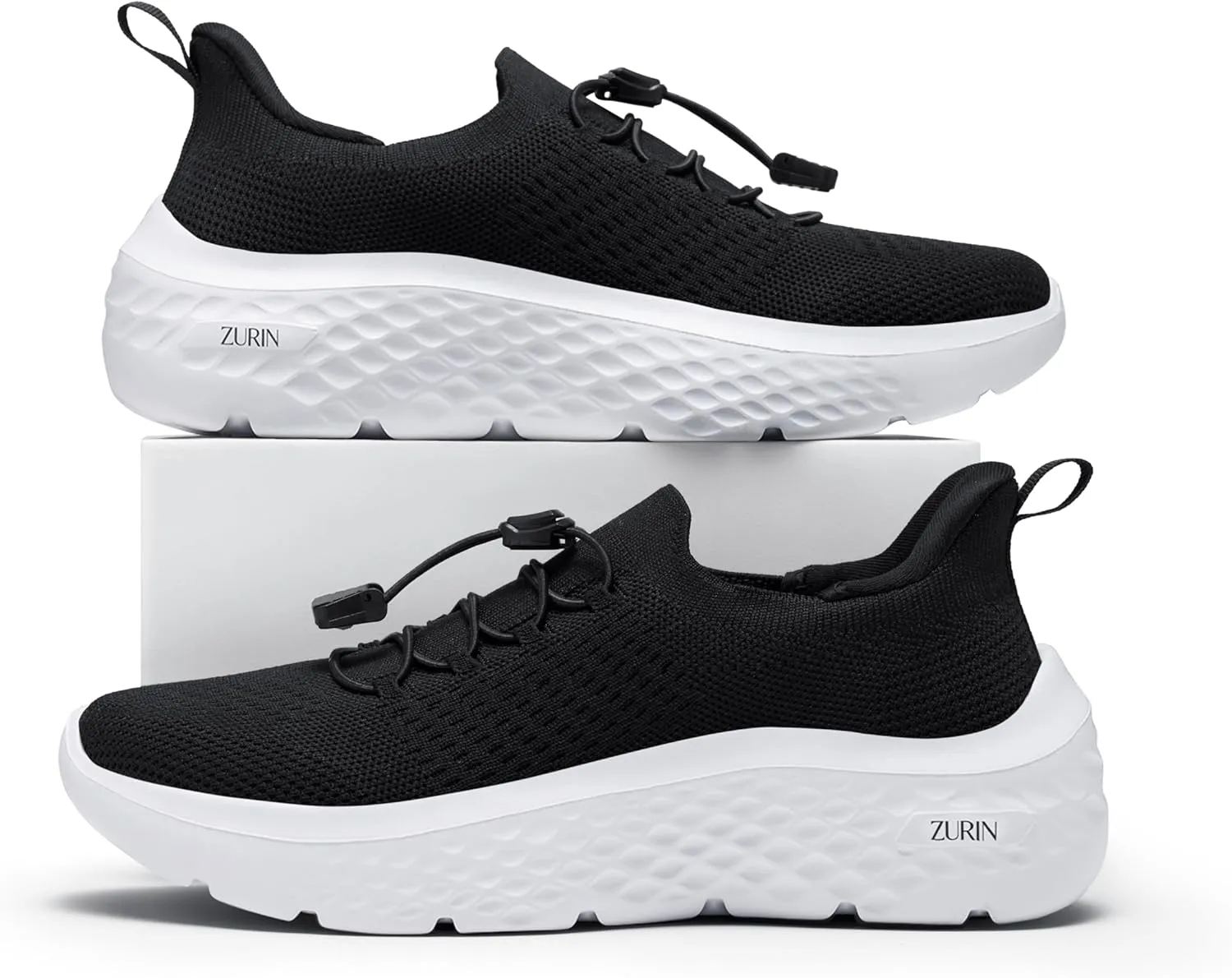 ZURIN Womens Slip On Walking Shoes with Arch Support,Lightweight Running Sneakers,Non Slip Breathable Tennis Shoes for Gym Travel Work Casual